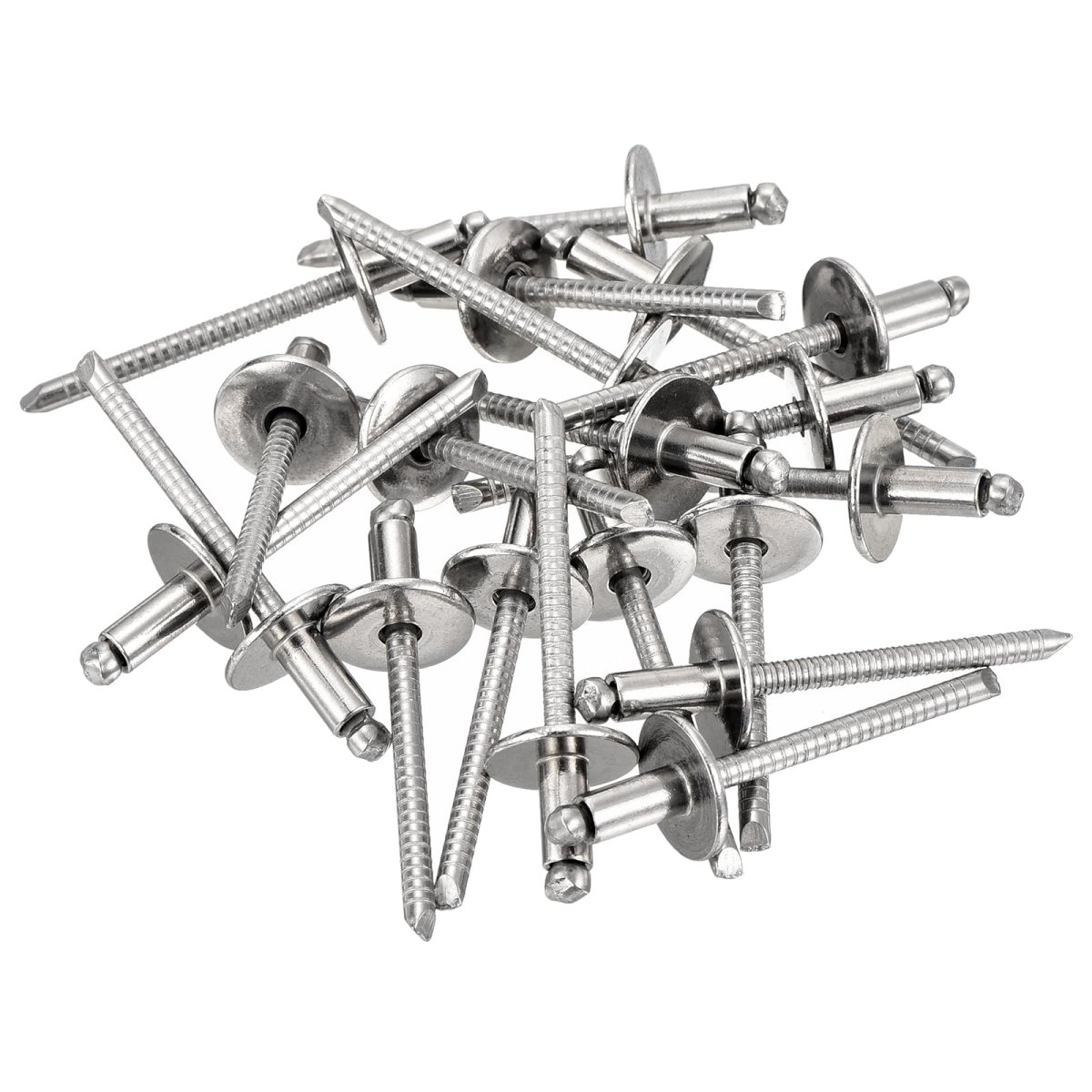 25pcs 5 32 X5 16 304 Stainless Steel Large Flange Round Head Rivets Cap Open End Blind For Construction Automotive
