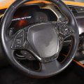 Steering Wheel Cover Trim Real Carbon Fiber 1pcs Compatible With Corvette C7 Stingray 2014-2019 Button Protection Frame