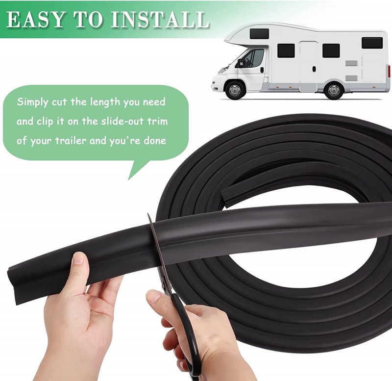 Rv Slide Out Seal Black Rubber For 1 X2 X 25 D-seal System Wiper Weather Stripping