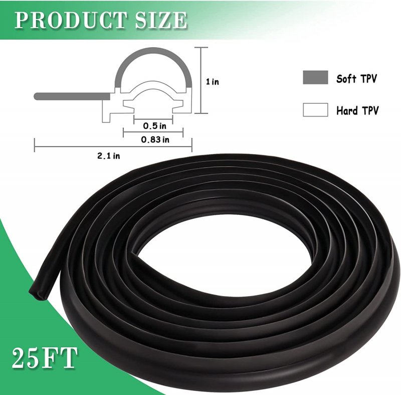 Rv Slide Out Seal Black Rubber For 1 X2 X 25 D-seal System Wiper Weather Stripping