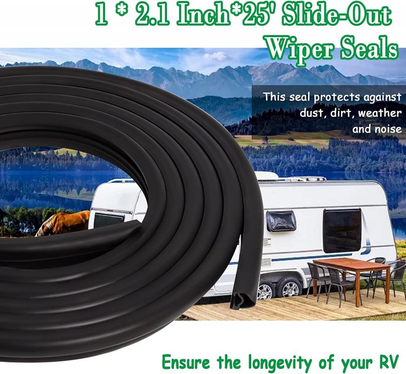 Rv Slide Out Seal Black Rubber For 1 X2 X 25 D-seal System Wiper Weather Stripping