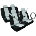 Pilot Automotive Sc-5010g Black Gray 13-piece Low Back Seat Cover Combo 