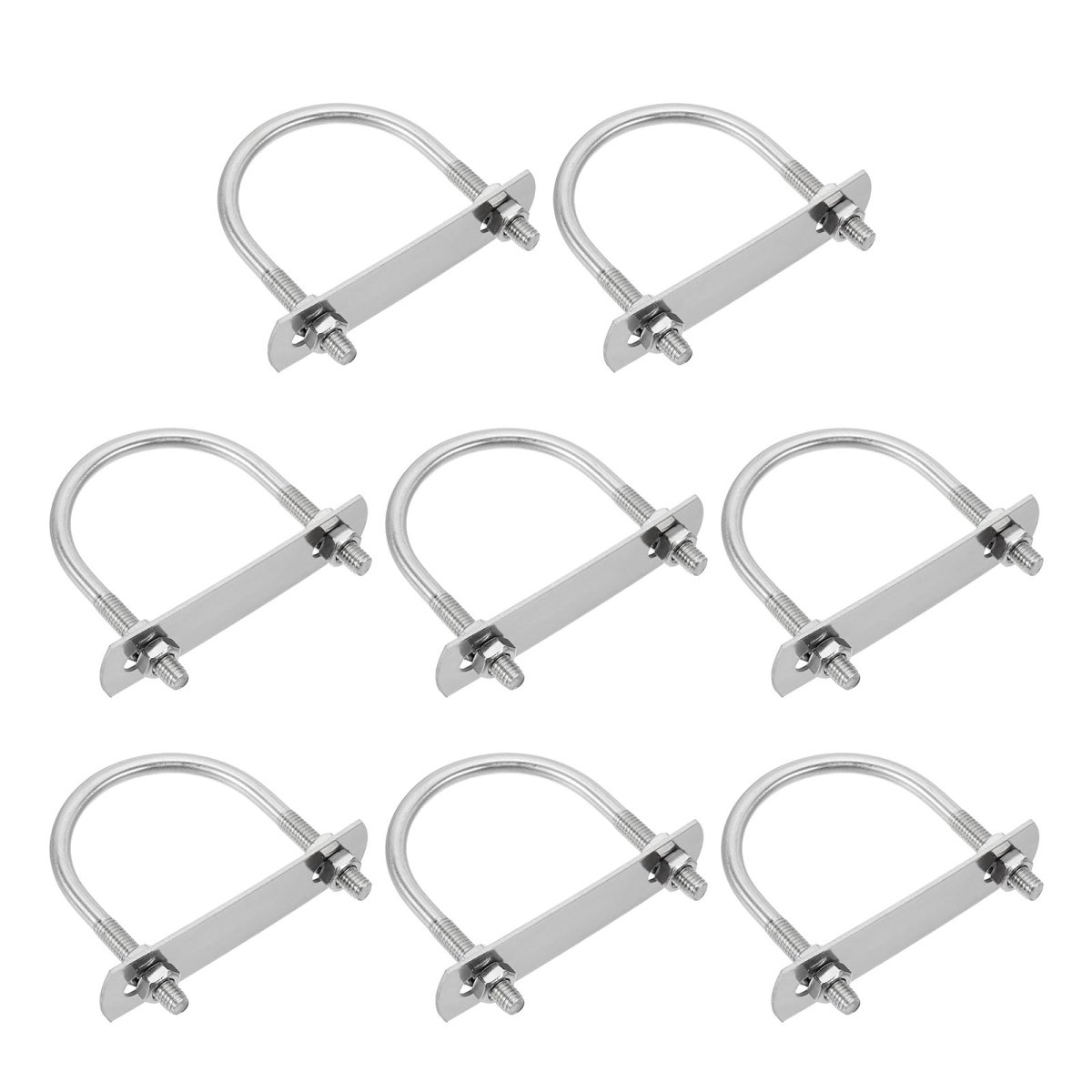 M6 U-bolts 8 Sets 51mm 2 01 Inner Width 72mm Length 304 Stainless Steel Round Bend U Clamp With Nuts And Plates For Ski Boat