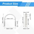 M6 U-bolts 8 Sets 51mm 2 01 Inner Width 72mm Length 304 Stainless Steel Round Bend U Clamp With Nuts And Plates For Ski Boat