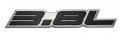 Erpart 3 8l Liter Embossed Black On Highly Polished Silver Real Aluminum Auto Emblem Badge Nameplate Compatible With Buick