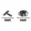 Uxcell T Shape Bracket 60x60x1mm Carbon Steel Flat Repair Plates For Joint Fastener Furniture Construction 24pcs With Screws
