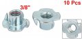 Uxcell 3 8 Thread Dia 12mm Height 4 Prongs Full Threaded T-nut Tee Nuts 10pcs
