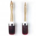 Chalk And Wax Paint Brushes Set Of 2 1 8 In Oval With Wood Handle Professional Furniture Milk Latex Painting Tool For Cabinets 