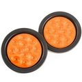 Dot Compliant 4 Round 2 Amber 12 Led Stop Turn Tail Light Brake Flush Pair Truck Trailer Universal 