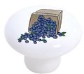 Set Of 2 Blueberries Basket Ceramic Cabinet Drawer Knobs 
