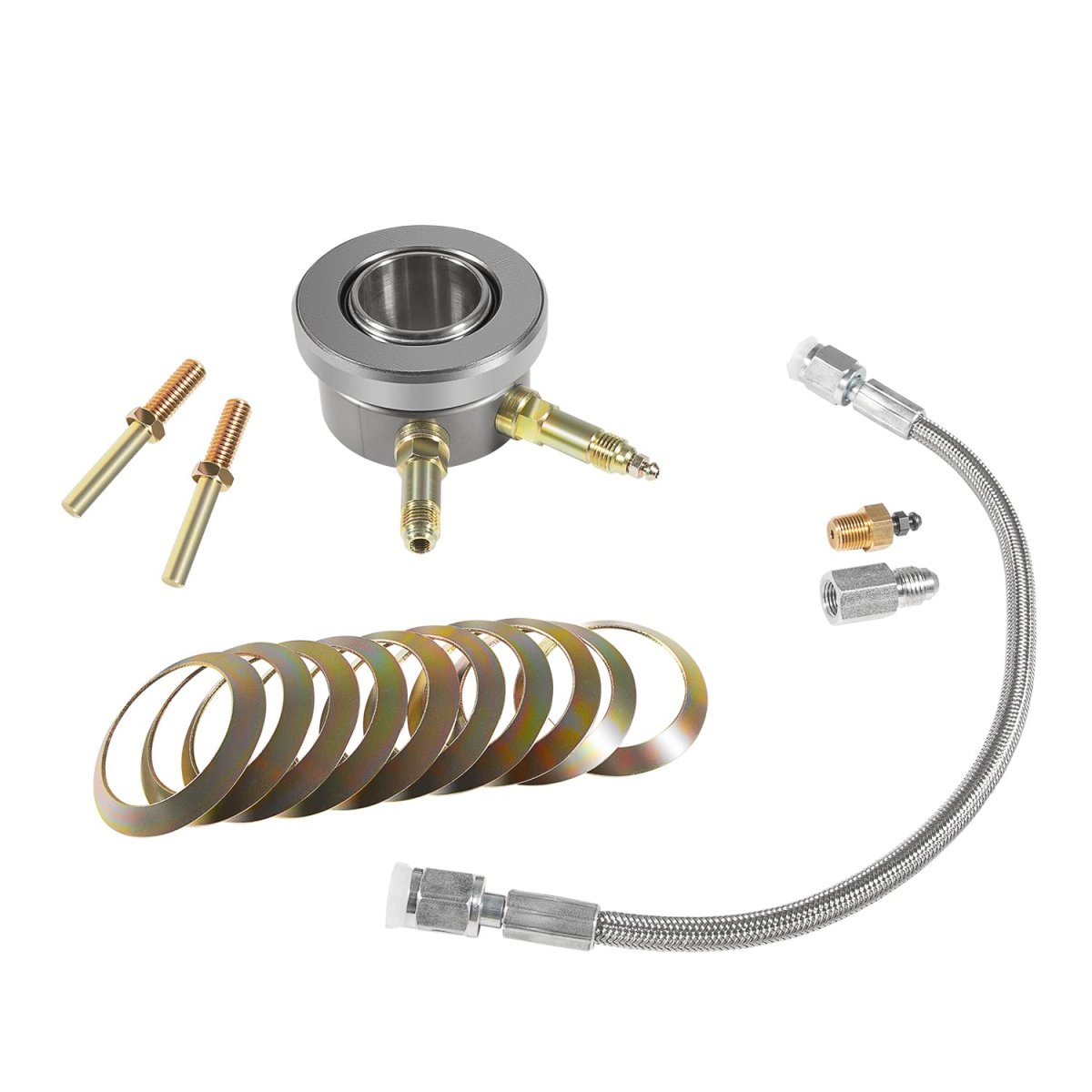 82876 T-5 Stock Clutch Hydraulic Throwout Bearing Hose Kit Fit For Gm-style Borg-warner Transmissions Replace Part Number 82870
