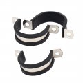 Uxcell 35mm Dia Epdm Rubber Lined U Shaped Pipe Tube Wire Clamps Clips 3pcs