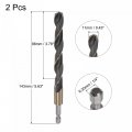 Uxcell 2 Pcs High Speed Steel Hex Shank Twist Drill Bit 11mm Drilling Dia With 1 4 Inch 143mm Length