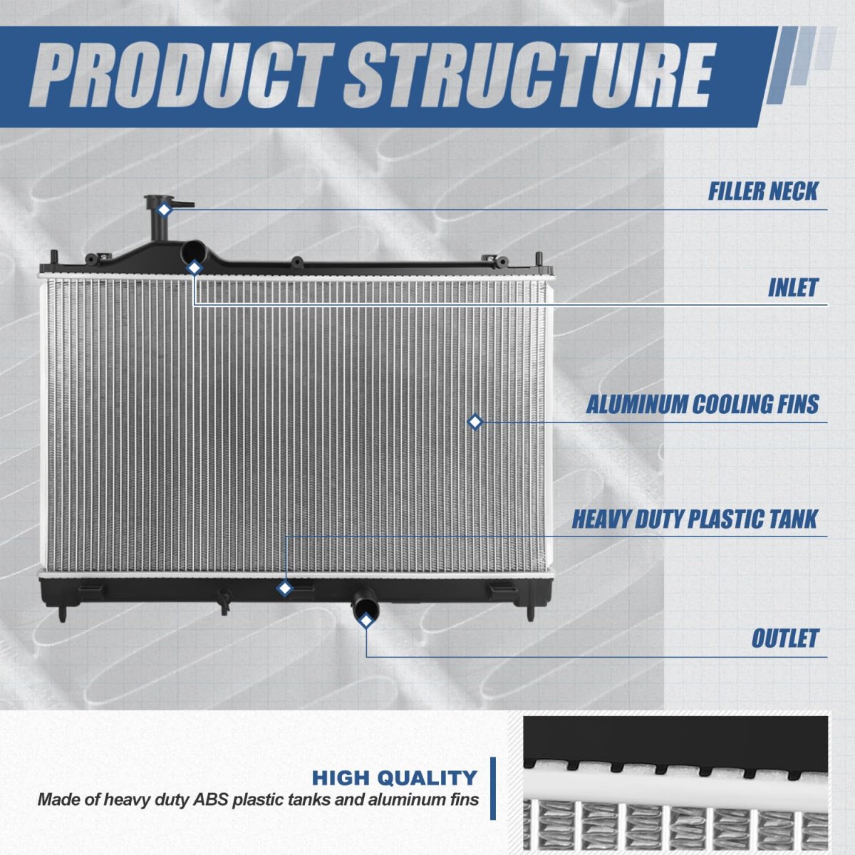 13812 Radiator Dpi 13812 Factory Style 1-row Cooling Radiator For Mitsubishi Eclipse ...