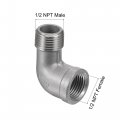 Uxcell Pipe Fitting Elbow 1 2 Npt Male To Female Thread Hose Connector Adapter 304 Stainless Steel