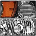 Ocpty Compatible For Ford Escape 2008-2012 Headlight Headlamps Black Housing Amber Reflector