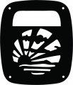 Jeeptails Art Deco Sunrise Tail Lamp Light Covers For Jeep Cj Or Yj And Tj Wranglers Black Set Of 2 