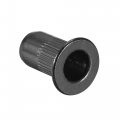Uxcell M4 Rivet Nuts Carbon Steel Zinc-plated Knurled Flat Head Threaded Insert Nut Black 50pcs