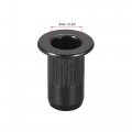 Uxcell M4 Rivet Nuts Carbon Steel Zinc-plated Knurled Flat Head Threaded Insert Nut Black 50pcs