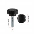 Uxcell M6 X 20mm Metric Male Thread Knurled Clamping Knobs Grip Thumb Screw On Type Hand Handle Bolt With Plastic Black 10 Pcs