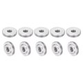 10pcs M6 Knurled Thumb Nuts 304 Stainless Steel Round Flat Head Through Hole Handle Nut Lock Adjusting Thin Type Silver 