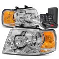 Auto Dynasty Oe Style Chrome Housing Amber Corner Headlight Lamps Tool Kit For Ford Expendition 03-06 