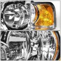 Auto Dynasty Oe Style Chrome Housing Amber Corner Headlight Lamps Tool Kit For Ford Expendition 03-06