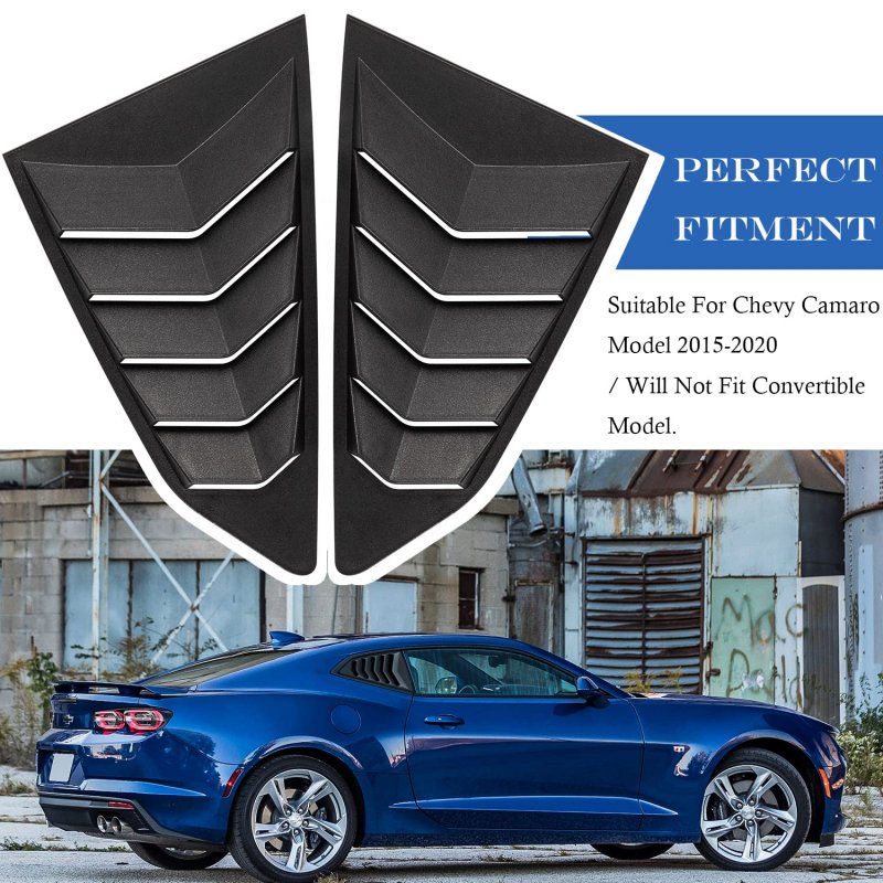 Camaro Side Window Louvers Windshield Cover Sunshade Louver Fit For Chevy 2016 2017 2018 2019 2020 2021 Matte Black