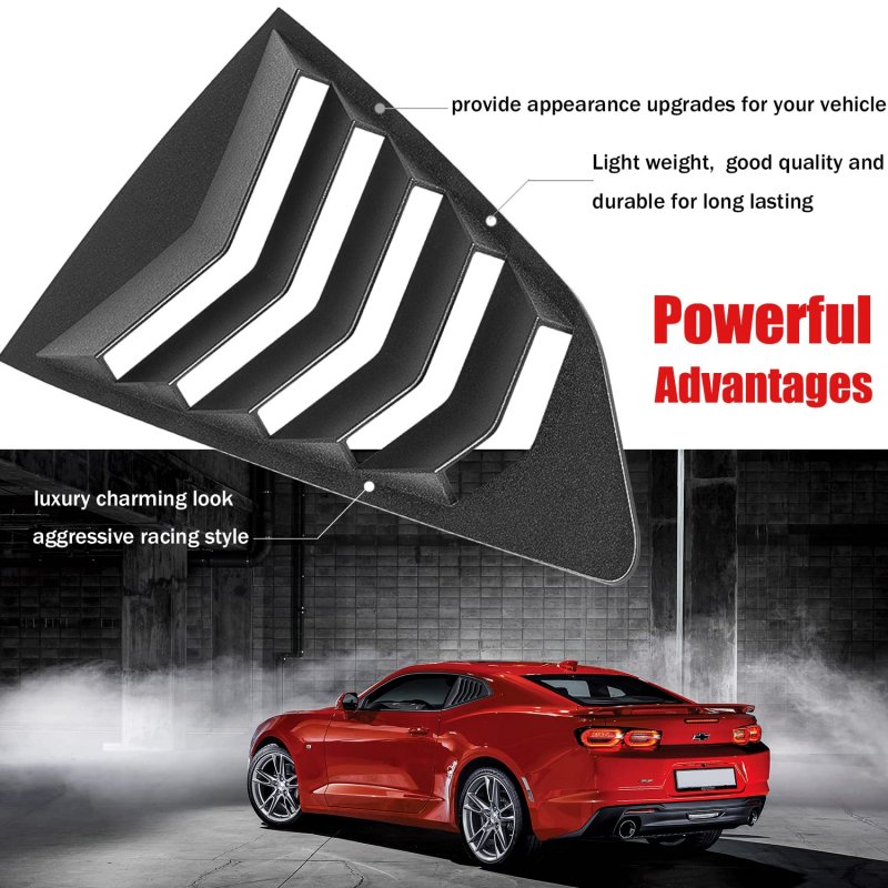 Camaro Side Window Louvers Windshield Cover Sunshade Louver Fit For Chevy 2016 2017 2018 2019 2020 2021 Matte Black