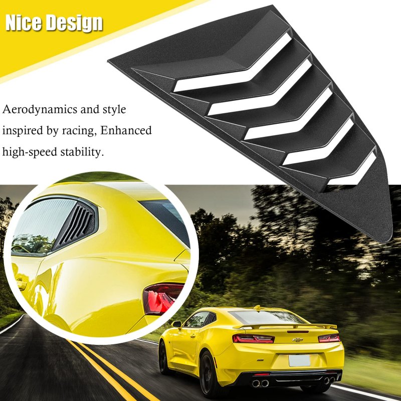 Camaro Side Window Louvers Windshield Cover Sunshade Louver Fit For Chevy 2016 2017 2018 2019 2020 2021 Matte Black