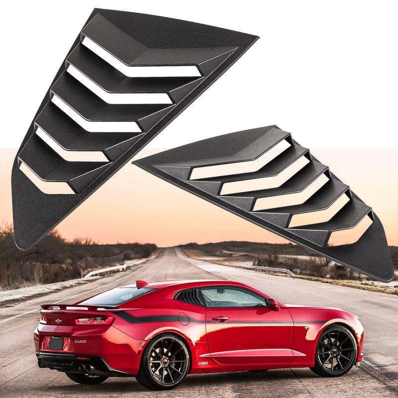 Camaro Side Window Louvers Windshield Cover Sunshade Louver Fit For Chevy 2016 2017 2018 2019 2020 2021 Matte Black