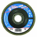 Weiler 51120 Tiger Paw High Performance Abrasive Flap Disc Type 29 Angled Style Phenolic Backing Zirconia Alumina 4-1 2 