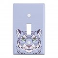 Spotted Snow Leopard Face Plastic Wall Decor Toggle Light Switch Plate Cover 