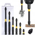 Magnetic Screwdriver Bit Set 6 Piece Ph2 Hexagon Ts2 Steel Impact Bits 1 4 In Anti Slip Cross Slot For Electric Drills And 