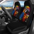 Delerain Car Seat Covers Set 2pcs Funny Colorful Parrot Universal Front Seats Vehicle Enterior Protector Suitable Fits Most