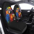 Delerain Car Seat Covers Set 2pcs Funny Colorful Parrot Universal Front Seats Vehicle Enterior Protector Suitable Fits Most