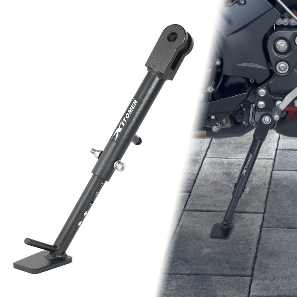 Adjustable Kickstand For Fz6r 2009 To 2017 Heavy Duty Steel Side Stand 0 3 In Length With Black Coating Lowered Bikes