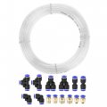 Uxcell Pneumatic 4mm Od Polyurethane Pu Air Hose Tubing Kit 10 Meters Clear With 14 Pcs Push To Connect Fittings