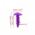 Uxcell 120pcs Purple Metal Motorcycle Round Cross Head Self Tapping Bolts Bumper Screws Universal Replacement
