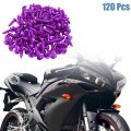 Uxcell 120pcs Purple Metal Motorcycle Round Cross Head Self Tapping Bolts Bumper Screws Universal Replacement