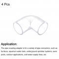 Uxcell 2pcs Clear Elbow Fitting 25mm 0 98 2 Way Acrylic 90 Degree L-shaped Pipe Adapter For Connecting Water Pipes