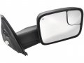 Right Passenger Side Power Door Mirror Trailer Tow Manual Flip-up Heated Black Textured Compatible With 2003-2010 Dodge Ram 