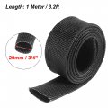 X Autohaux Fiberglass Heat Wire Shield Sleeve High Temp Adjustable 3 2ft 20mm 4 Black For Car Loom Protection