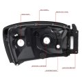 Auto Dynasty Tinted Housing Amber Corner Headlight Head Lamps Tool Kit Compatible With Dodge Ram Truck 06-08