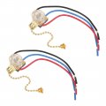 Pull Chain Switch Spdt For Ceiling Fan Light Lamp With 10cm Golden 2-pack 