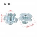 Uxcell M8 4 Pronged Tee Nut T-nut For Table Legs Rock Climbing Wall Woodwork Holds Wood Cabinetry 50pcs