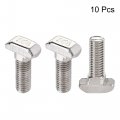 Uxcell M8x25mm T-slot Drop-in Stud Sliding Bolt Screw Carbon Steel For 40 Series Aluminum Profile 10pcs