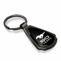 Ipick Image Made Black Dome Shinning Dark Gunmetal Metal Teardrop Key Chain With Logo For Ford Mustang 50 Years