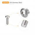 Uxcell 2-56x5 16 Button Head Socket Cap Screws 100pcs 304 Stainless Steel Fasteners Hex Bolts Full Thread Drive