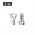 Uxcell Knurled Thumb Screws M6x10mm Brass Shoulder Bolts Grip Knobs Fasteners Nickel Plated 4pcs